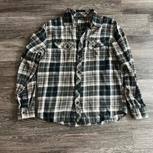 Men’s plaid vans long sleeve button down shirt